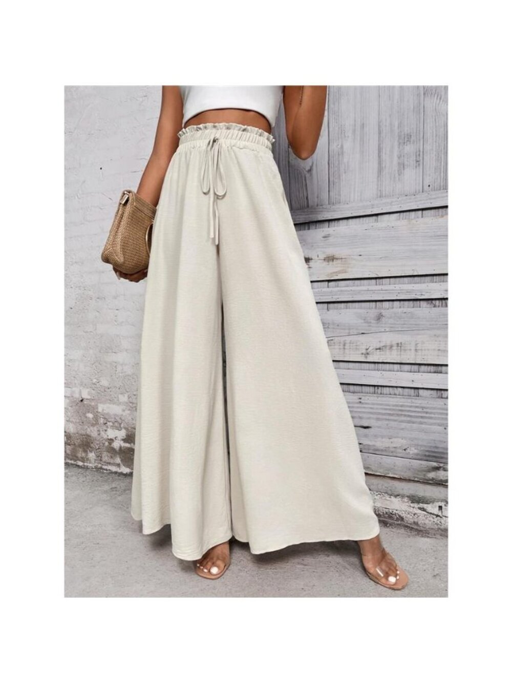 Honey Tied High Waist Wide Leg Pants